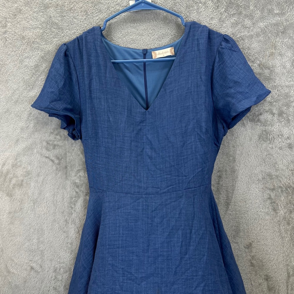 Altar'd State Blue Textured Fit & Flare Mini Dress S Cottagecore Skater Coastal - Picture 1 of 10